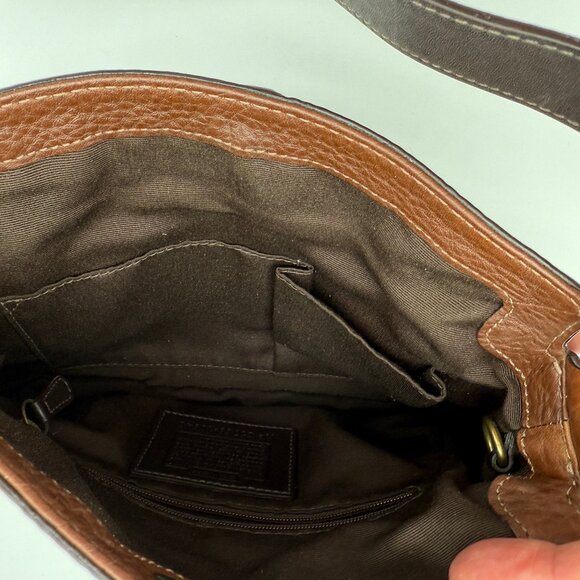 Classic Coach Brown Pebbled Leather Purse C0769-10946 Brass Hardware Turn Lock - Picture 10 of 13